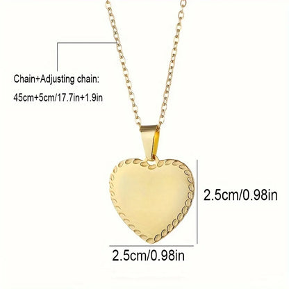 Simple Style Commute Heart Shape Stainless Steel Plating 18k Gold Plated Women's Pendant Necklace