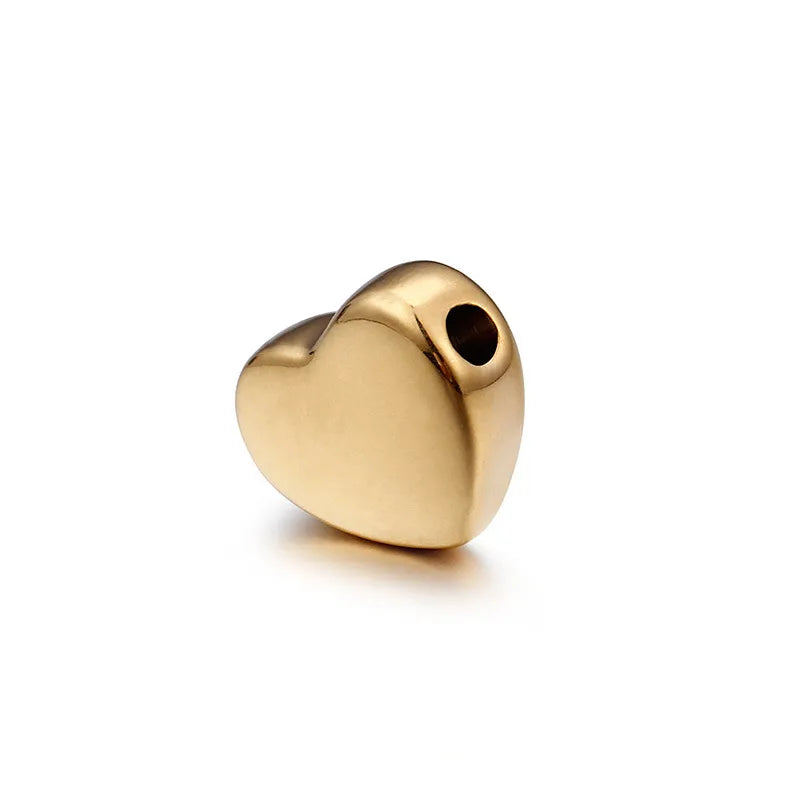 1 Piece Stainless Steel 18K Gold Plated Heart Shape