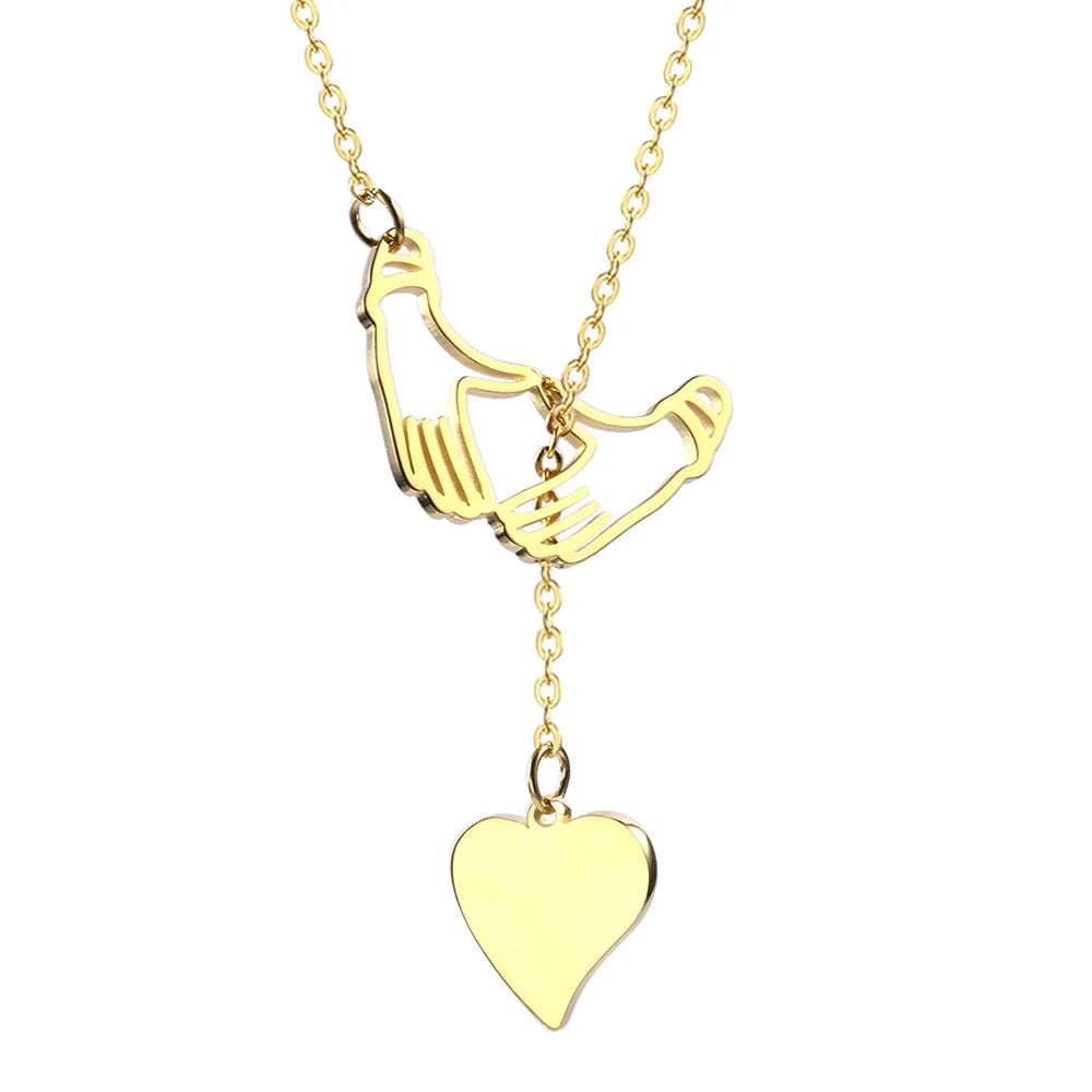 304 Stainless Steel 18K Gold Plated Simple Style Commute Plating Heart Shape Pendant Necklace