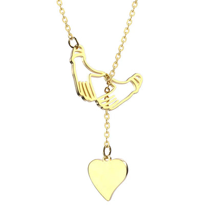 304 Stainless Steel 18K Gold Plated Simple Style Commute Plating Heart Shape Pendant Necklace