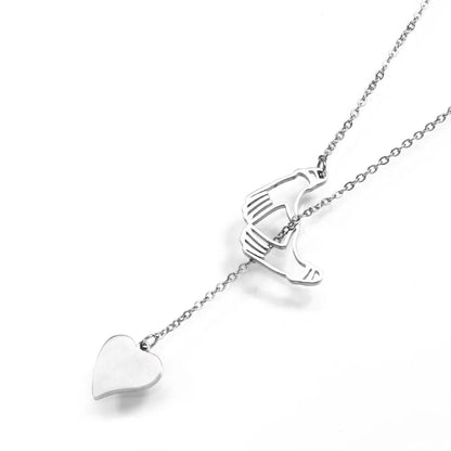 304 Stainless Steel 18K Gold Plated Simple Style Commute Plating Heart Shape Pendant Necklace