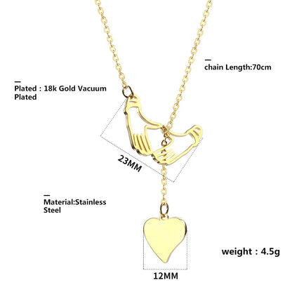 304 Stainless Steel 18K Gold Plated Simple Style Commute Plating Heart Shape Pendant Necklace