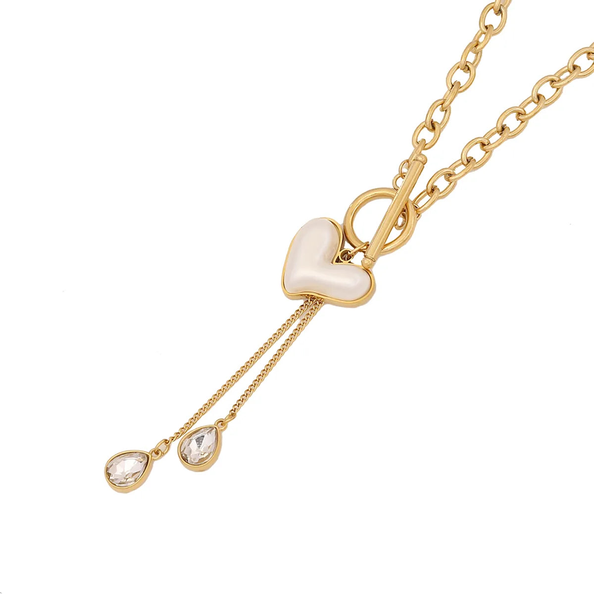 Simple Style Commute Heart Shape Stainless Steel Plating Pendant Necklace