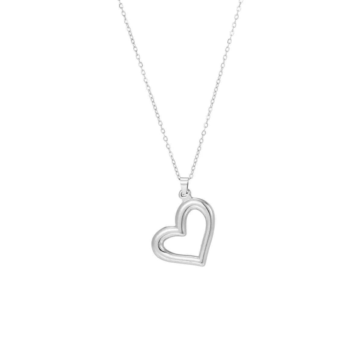 Simple Style Commute Heart Shape Stainless Steel Polishing Plating 18k Gold Plated Pendant Necklace