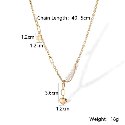 304 Stainless Steel 18K Gold Plated Simple Style Commute Plating Heart Shape Necklace