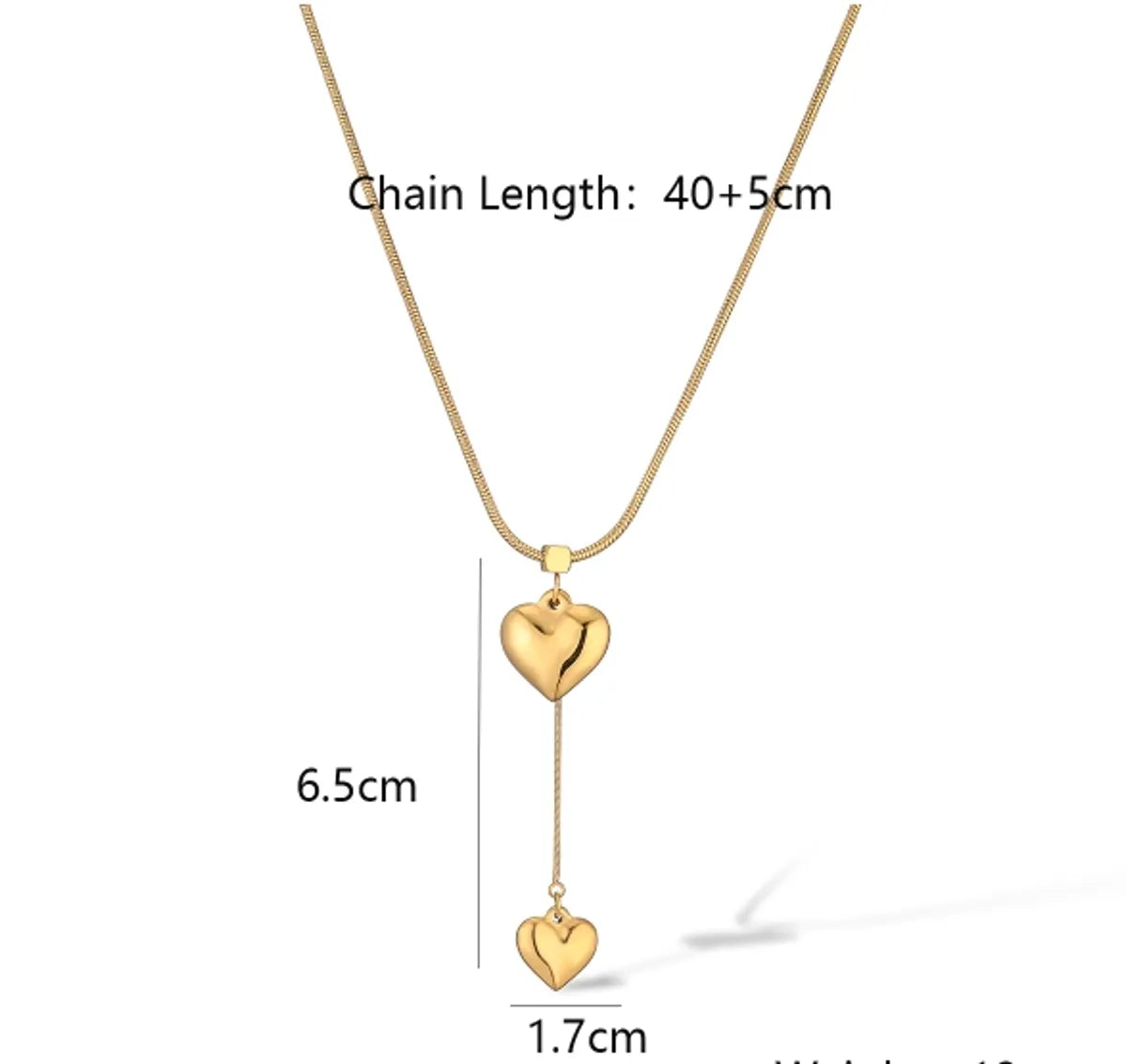 Simple Style Commute Heart Shape Titanium Steel Plating 18k Gold Plated Pendant Necklace