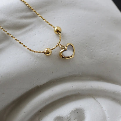 Simple Style Commute Heart Shape Titanium Steel Plating Gold Plated Earrings Necklace