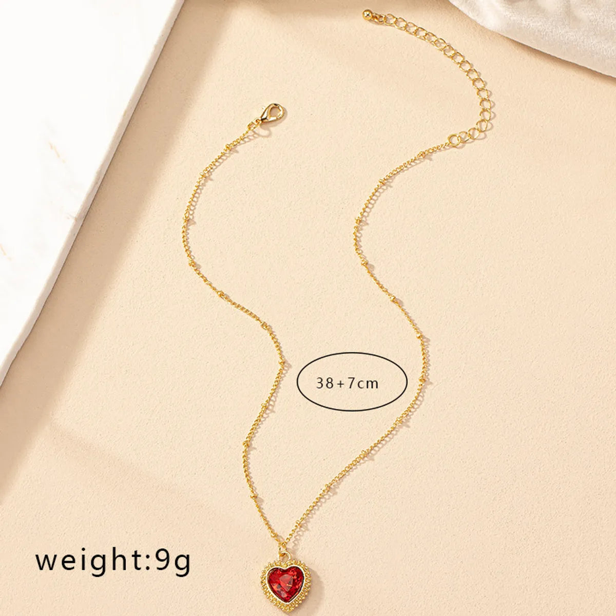 Simple Style Commute Heart Shape Zinc Alloy Inlay Gem Women's Pendant Necklace