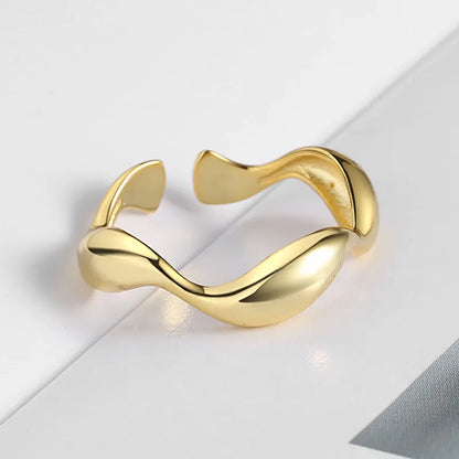 Simple Style Commute Irregular Copper Plating Open Ring