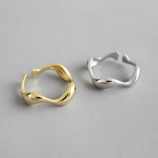 Simple Style Commute Irregular Copper Plating Open Ring