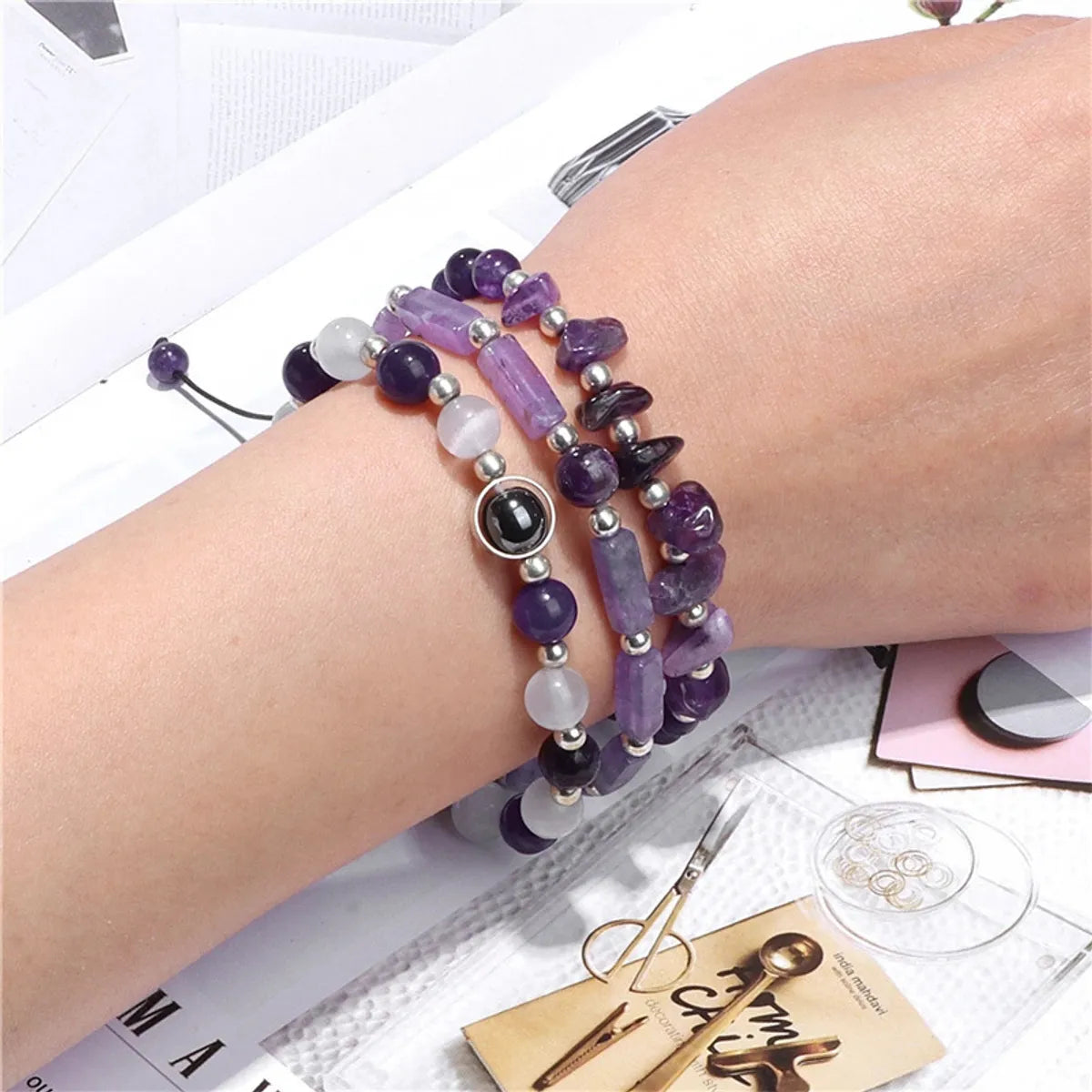 Simple Style Commute Irregular Natural Stone Beaded Bracelets