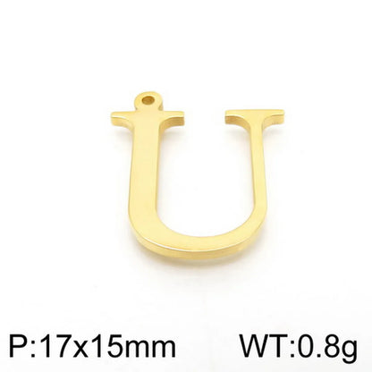 1 Piece Stainless Steel 18K Gold Plated Letter