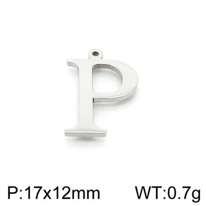 1 Piece Stainless Steel 18K Gold Plated Letter