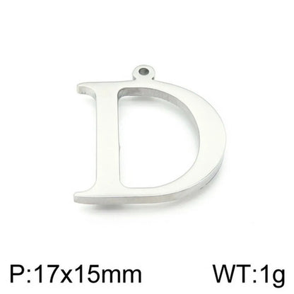 1 Piece Stainless Steel 18K Gold Plated Letter