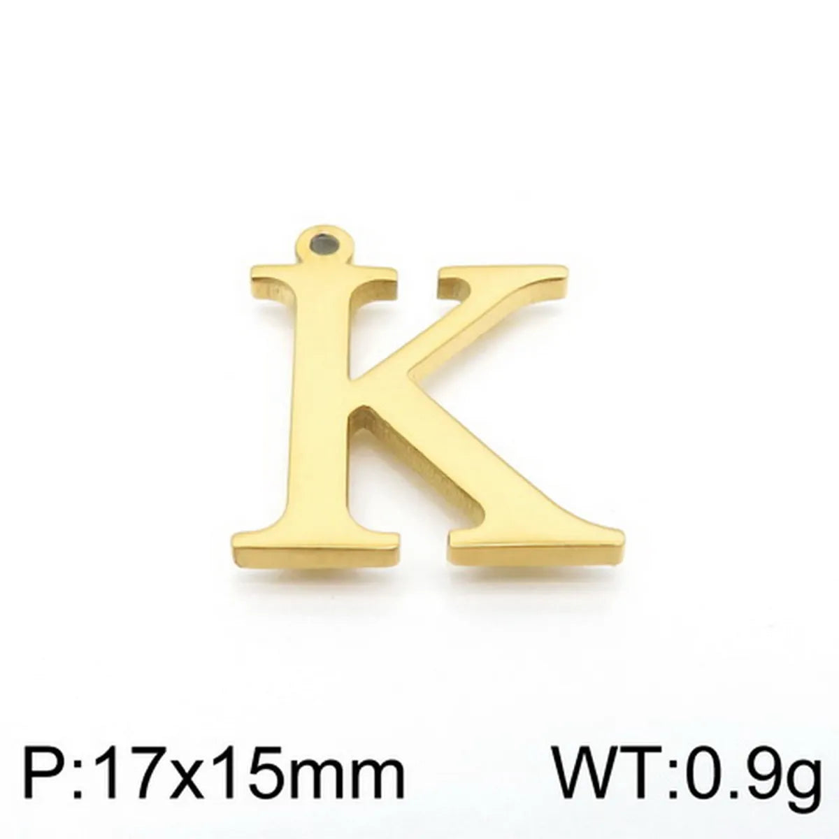 1 Piece Stainless Steel 18K Gold Plated Letter