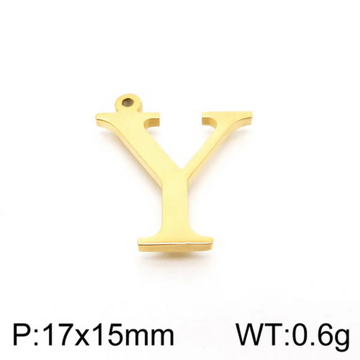 1 Piece Stainless Steel 18K Gold Plated Letter