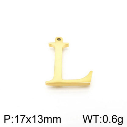 1 Piece Stainless Steel 18K Gold Plated Letter