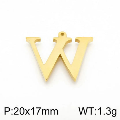 1 Piece Stainless Steel 18K Gold Plated Letter