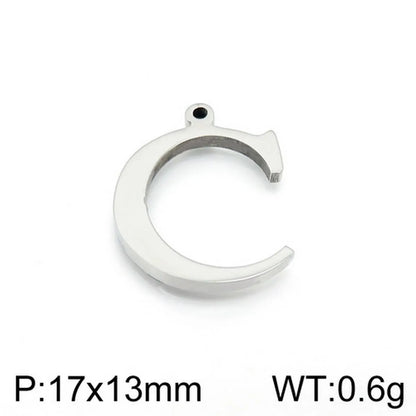 1 Piece Stainless Steel 18K Gold Plated Letter