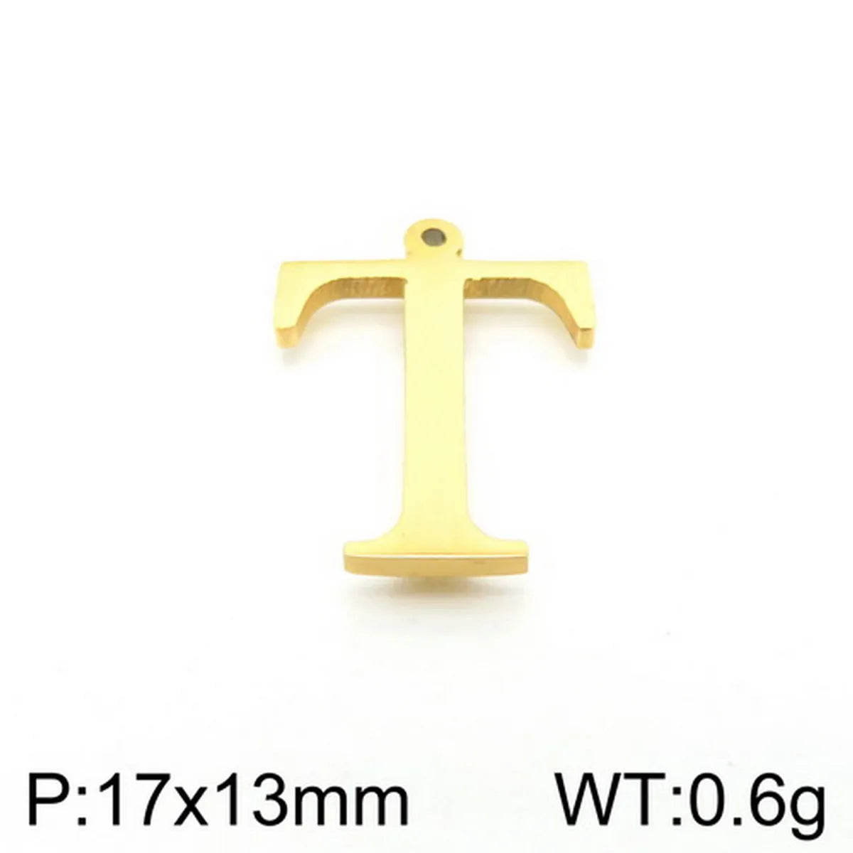 1 Piece Stainless Steel 18K Gold Plated Letter