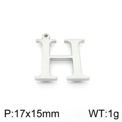 1 Piece Stainless Steel 18K Gold Plated Letter