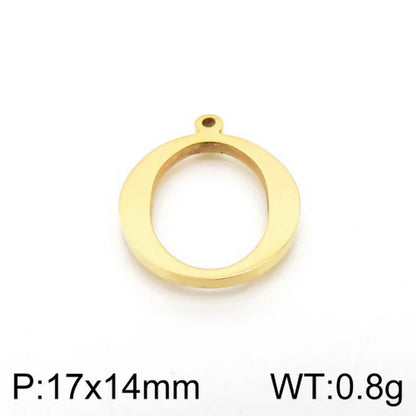 1 Piece Stainless Steel 18K Gold Plated Letter