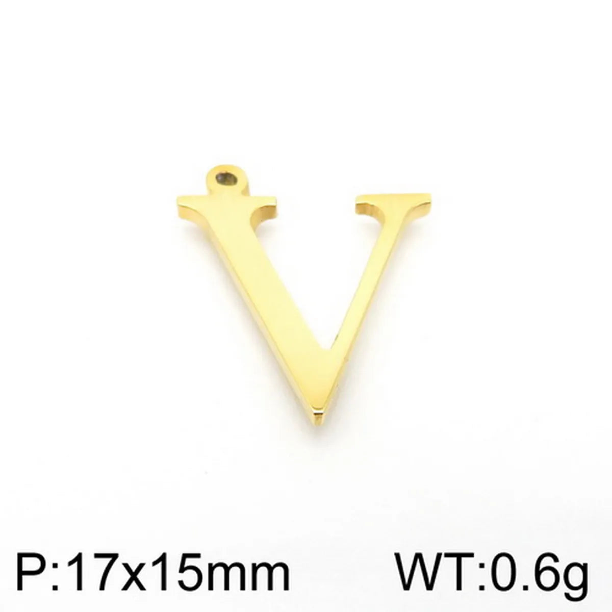 1 Piece Stainless Steel 18K Gold Plated Letter