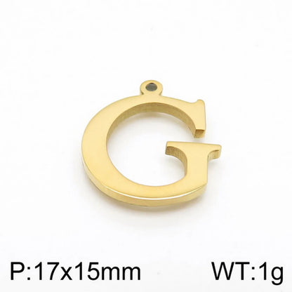 1 Piece Stainless Steel 18K Gold Plated Letter