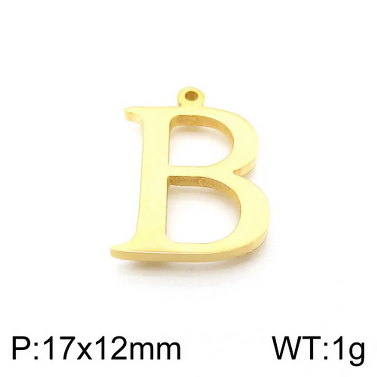 1 Piece Stainless Steel 18K Gold Plated Letter