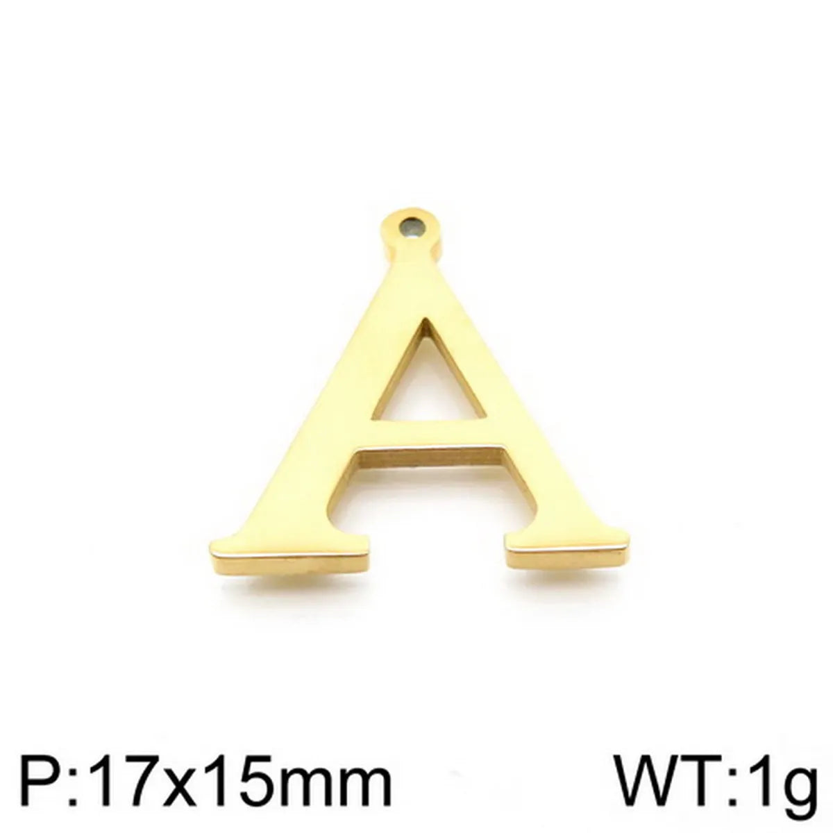 1 Piece Stainless Steel 18K Gold Plated Letter