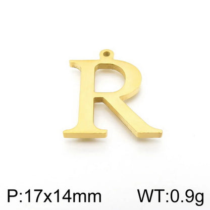 1 Piece Stainless Steel 18K Gold Plated Letter