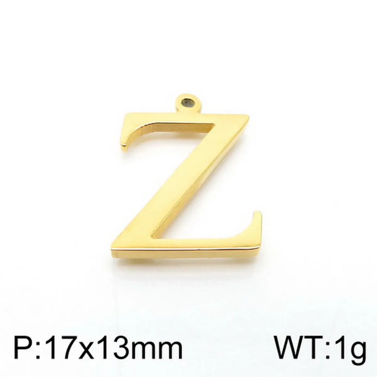 1 Piece Stainless Steel 18K Gold Plated Letter