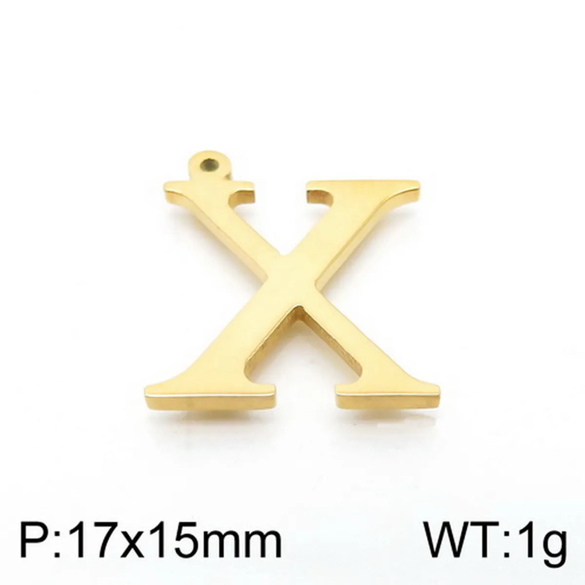 1 Piece Stainless Steel 18K Gold Plated Letter