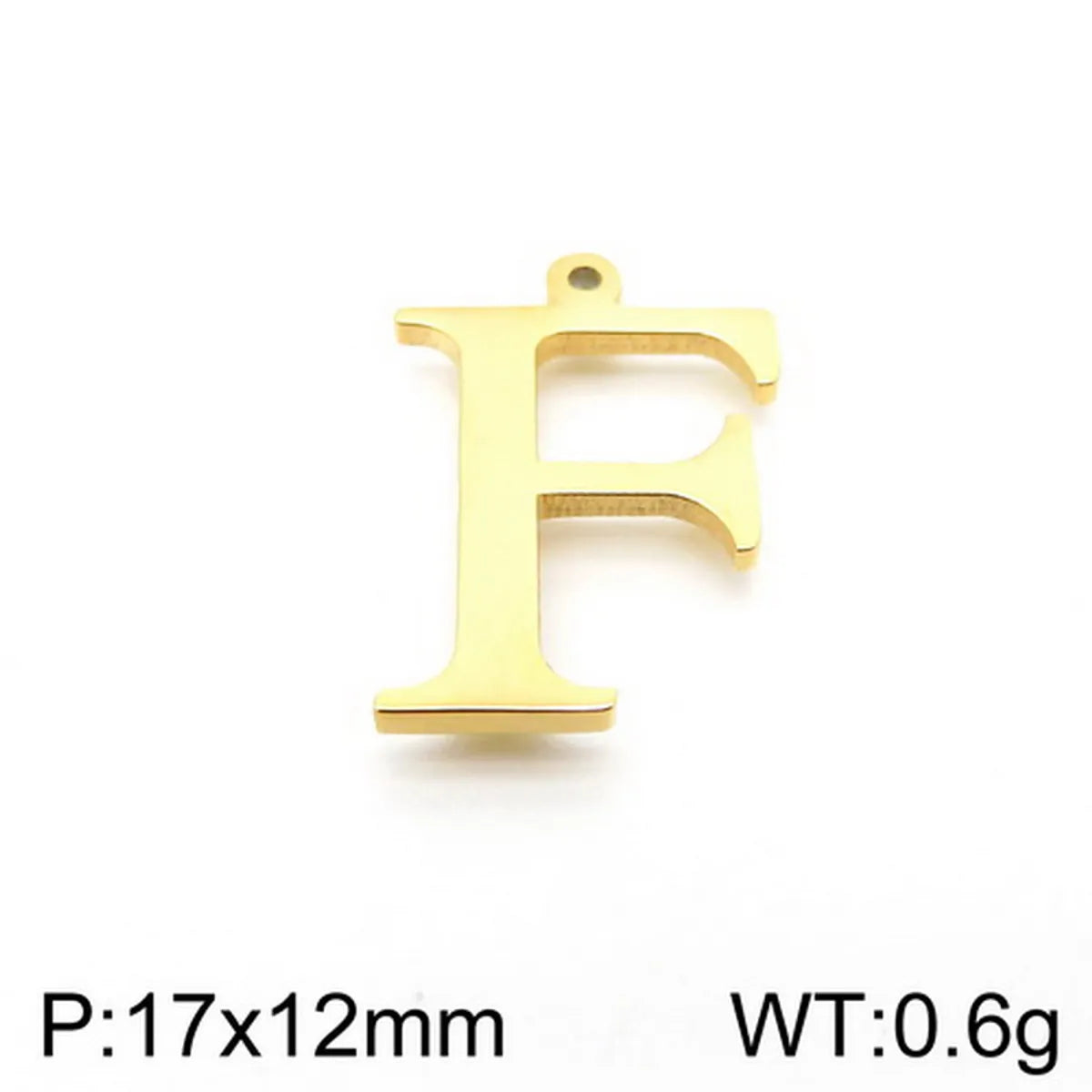 1 Piece Stainless Steel 18K Gold Plated Letter