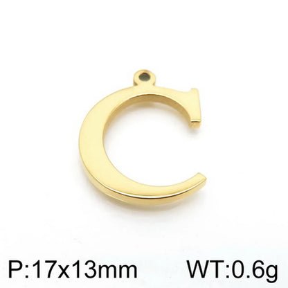 1 Piece Stainless Steel 18K Gold Plated Letter