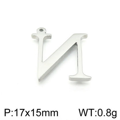 1 Piece Stainless Steel 18K Gold Plated Letter