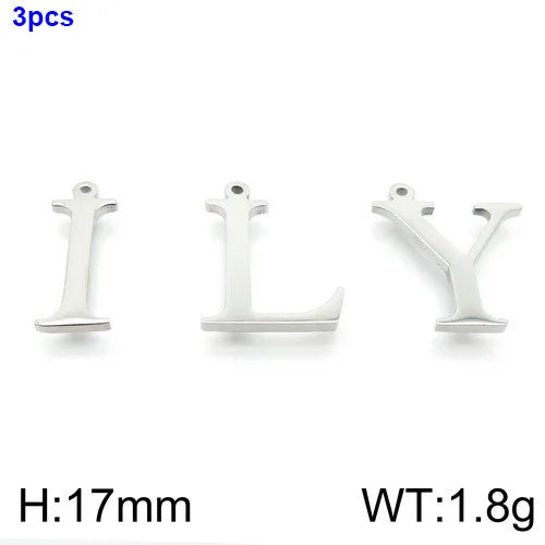 Simple Style Commute Letter Stainless Steel Charms Jewelry Accessories