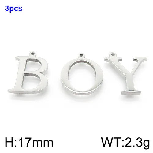 Simple Style Commute Letter Stainless Steel Charms Jewelry Accessories