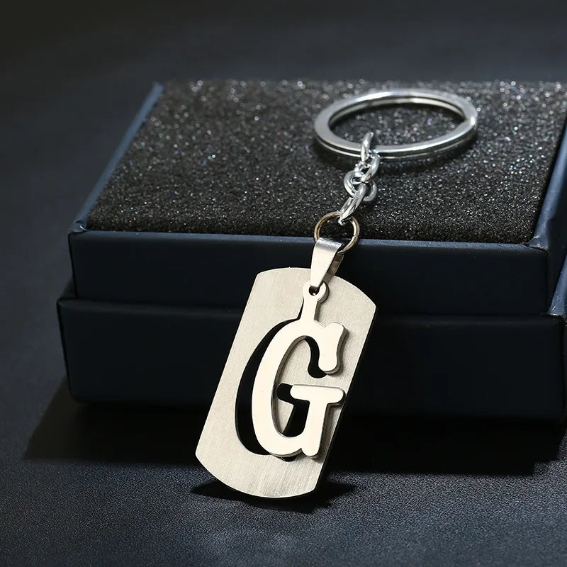 Simple Style Commute Letter Stainless Steel Keychain