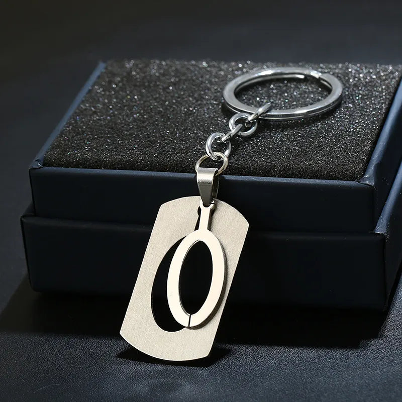 Simple Style Commute Letter Stainless Steel Keychain