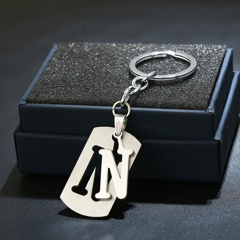 Simple Style Commute Letter Stainless Steel Keychain