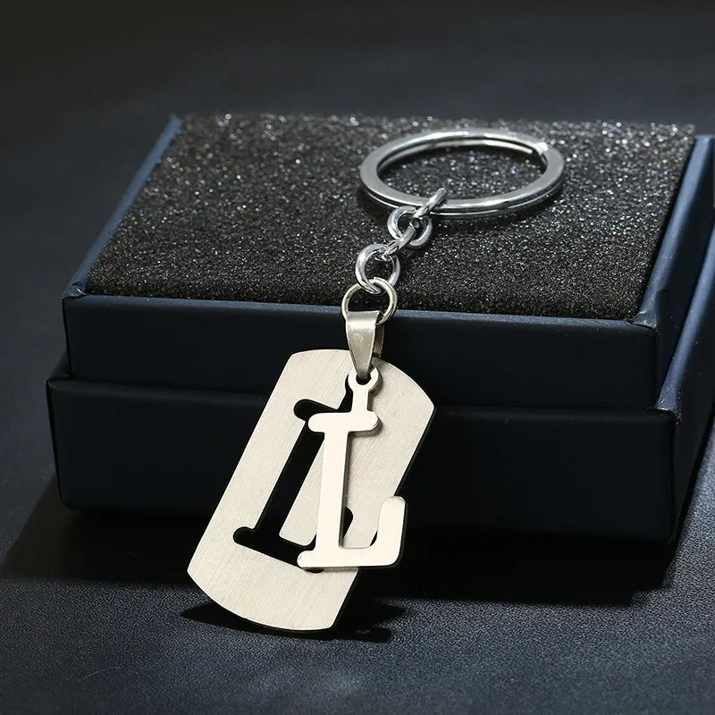 Simple Style Commute Letter Stainless Steel Keychain