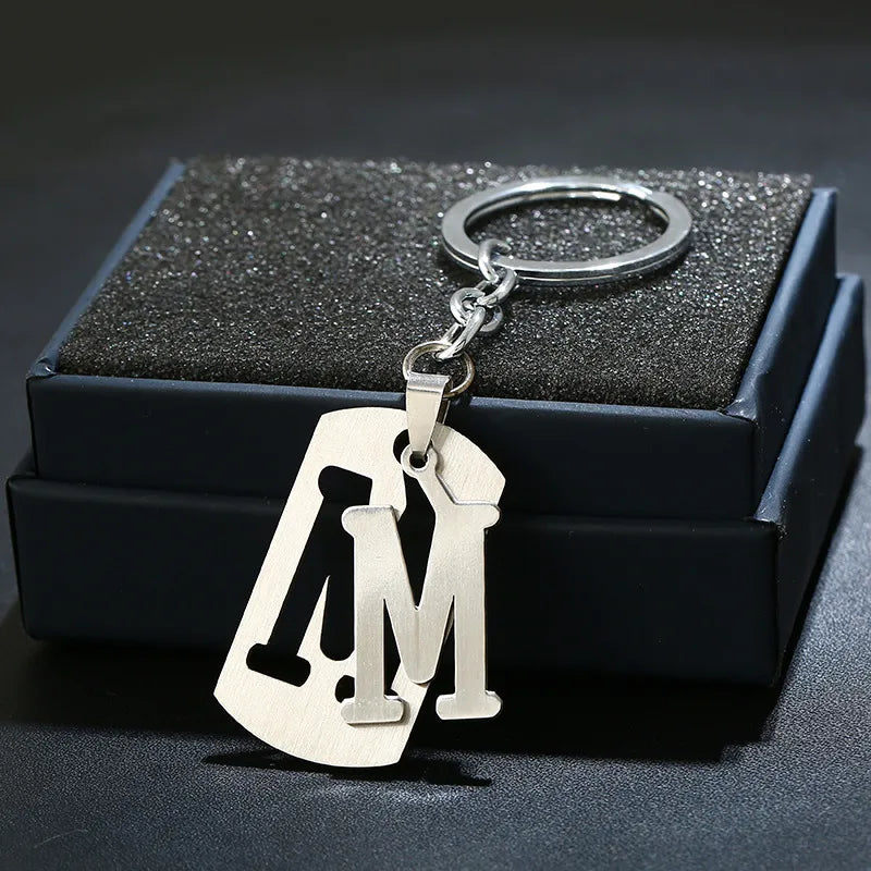 Simple Style Commute Letter Stainless Steel Keychain