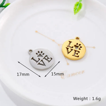 1 Piece Stainless Steel 18K Gold Plated Letter