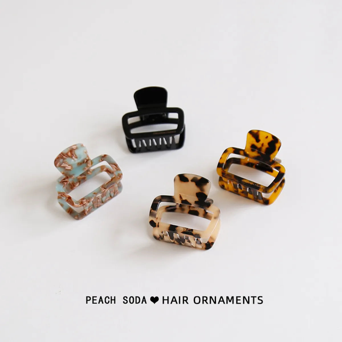 Simple Style Commute Marble Solid Color Leopard Acetic Acid Sheets Hollow Out Hair Claws