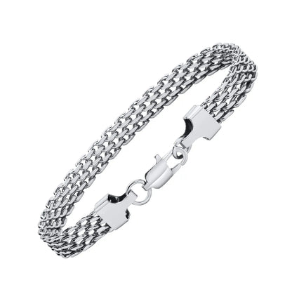 Simple Style Commute Mesh 201 Stainless Steel Plating Braid 18K Gold Plated Men'S Bracelets