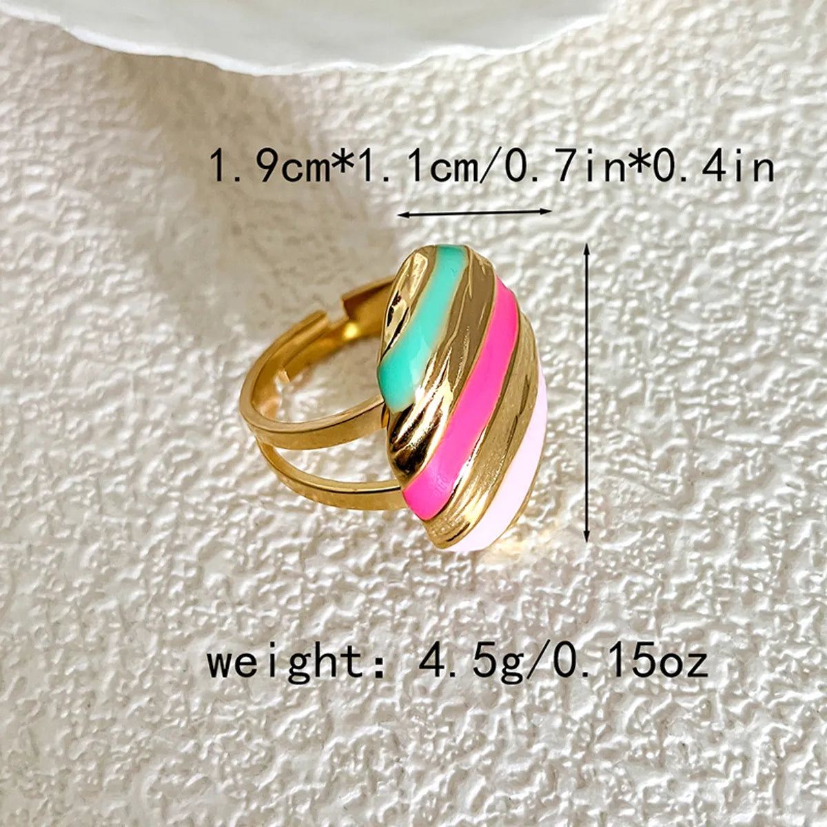 Wholesale Jewelry Simple Style Commute Oval 304 Stainless Steel 14K Gold Plated Enamel Plating Open Rings