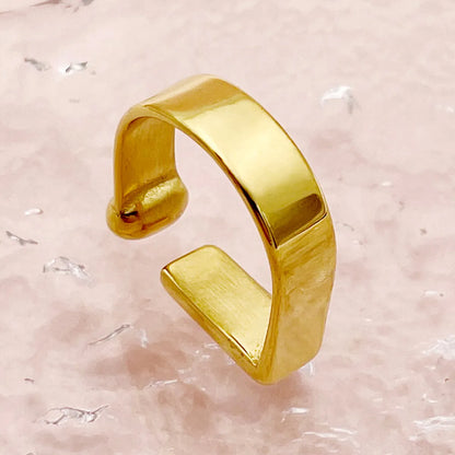 Simple Style Commute Rectangle Stainless Steel Polishing Plating Gold Plated Rings