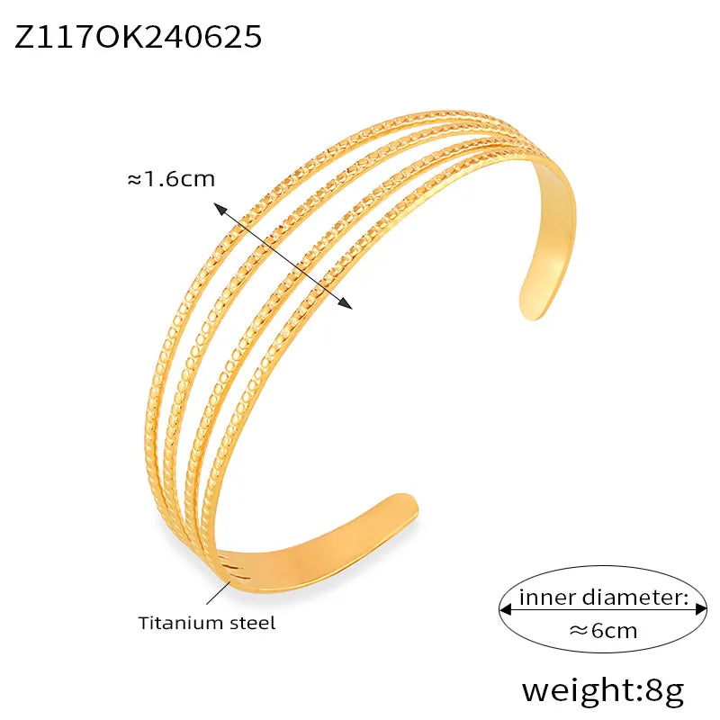 Simple Style Commute Round 304 Stainless Steel 18K Gold Plated Bangle In Bulk