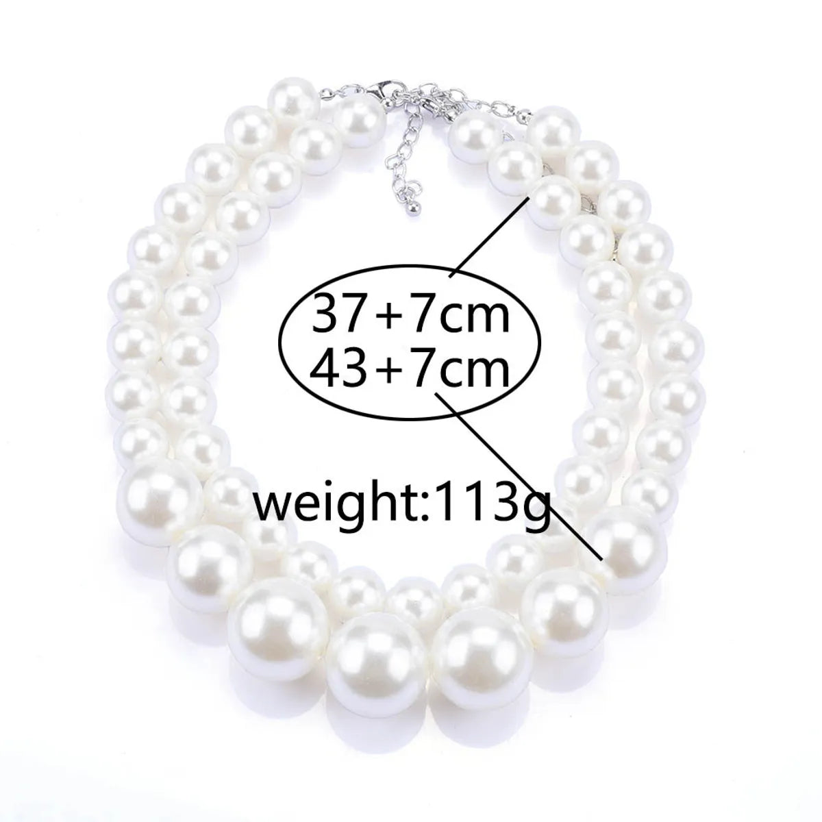 Simple Style Commute Round Alloy Beaded Women's Layered Necklaces